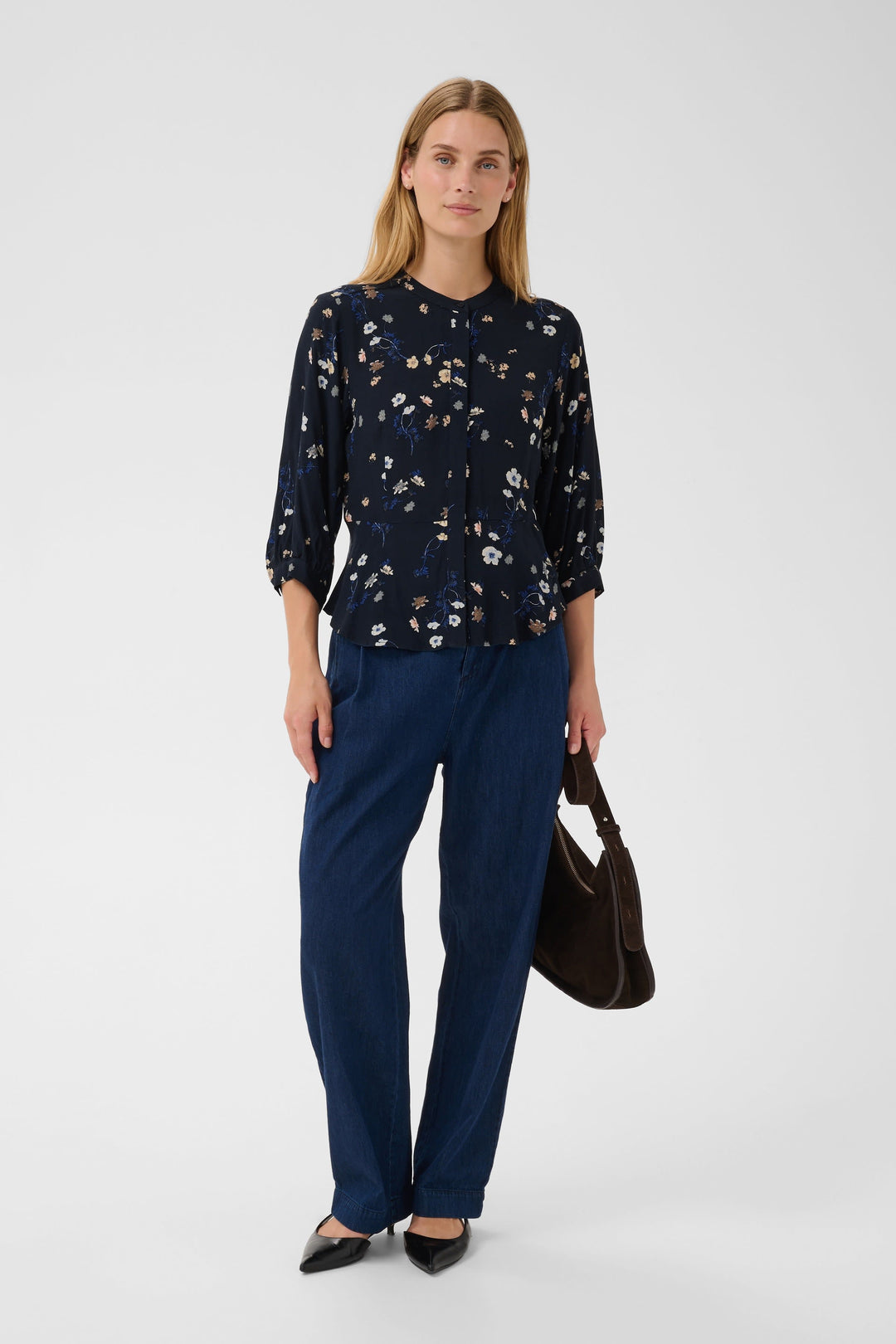 Blouse Constantina fleurie à manches trois-quarts vue de face pour femme Part Two