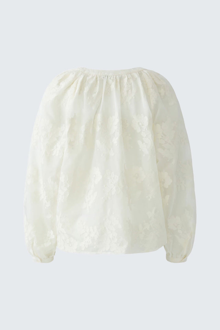 Vue frontale blouse en voile broderies florales multicolores pour femme - Oui avec Valérie Simon