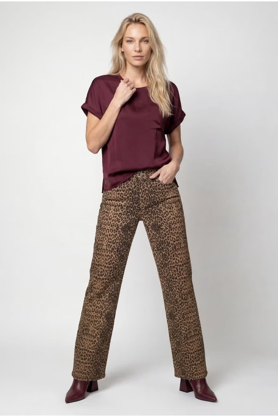 Blouse satinée à manches courtes pour femme Monari