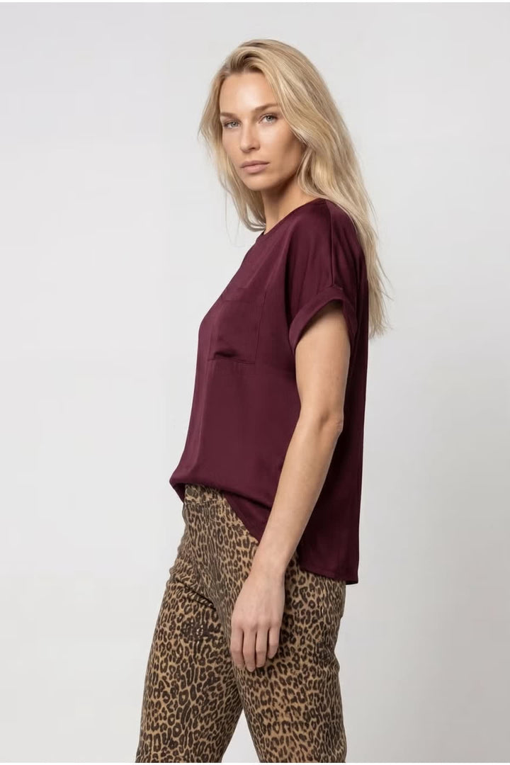 Blouse satinée à manches courtes pour femme Monari