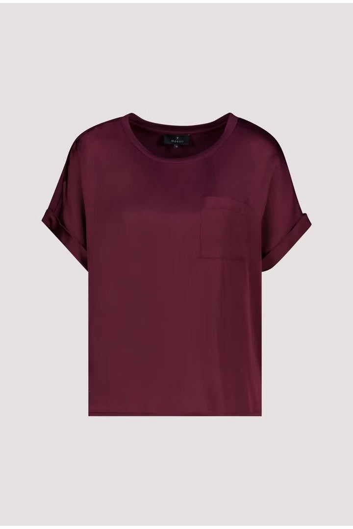 Blouse satinée à manches courtes vue de face pour femme Monari