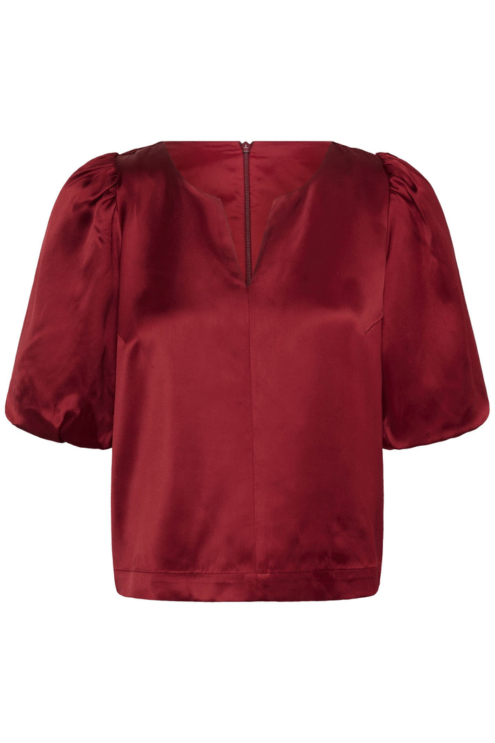 Dunja satin blouse, front view, for women by Part Two