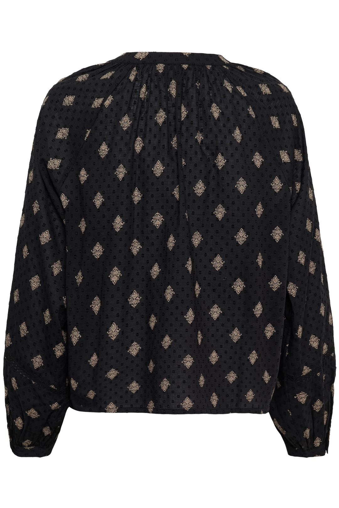 Vue de face blouse Wila imprimée à manches bouffantes Kaffe multicolore motifs floraux - Valérie Simon