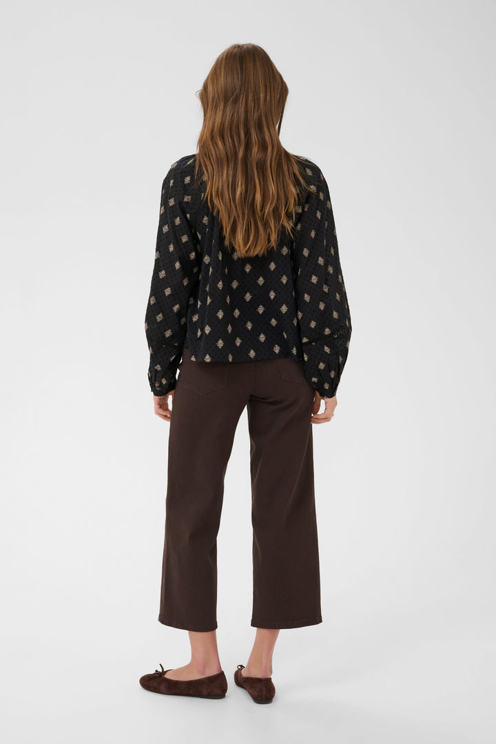 Vue frontale blouse Kaffe femme manches bouffantes imprimée multicolore - Valérie Simon