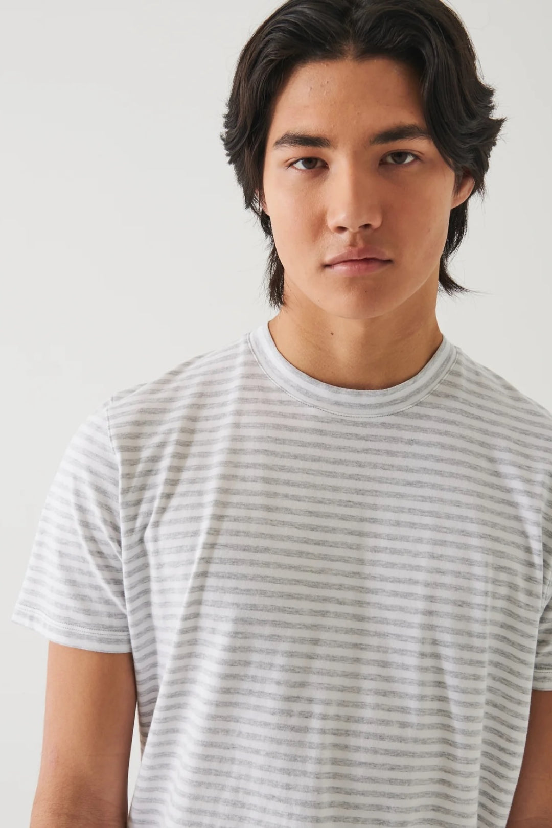 Striped T-shirt in stretch pima cotton