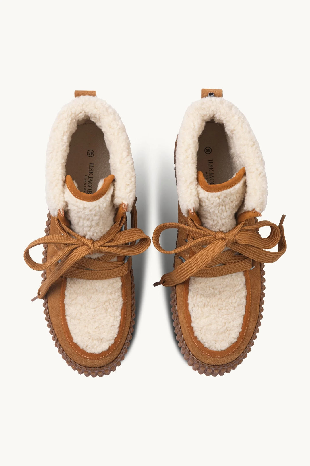 Bottes d’hiver à lacets doublées effet mouton pour femme Ilse Jacobsen