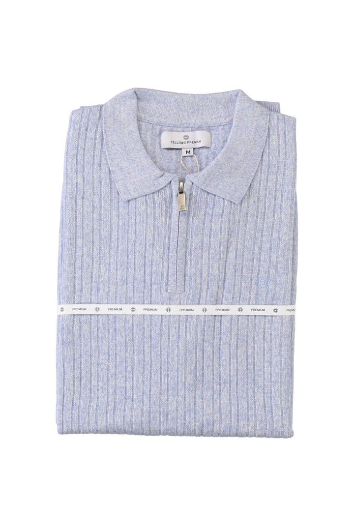 Short-sleeve polo shirt with textured knit