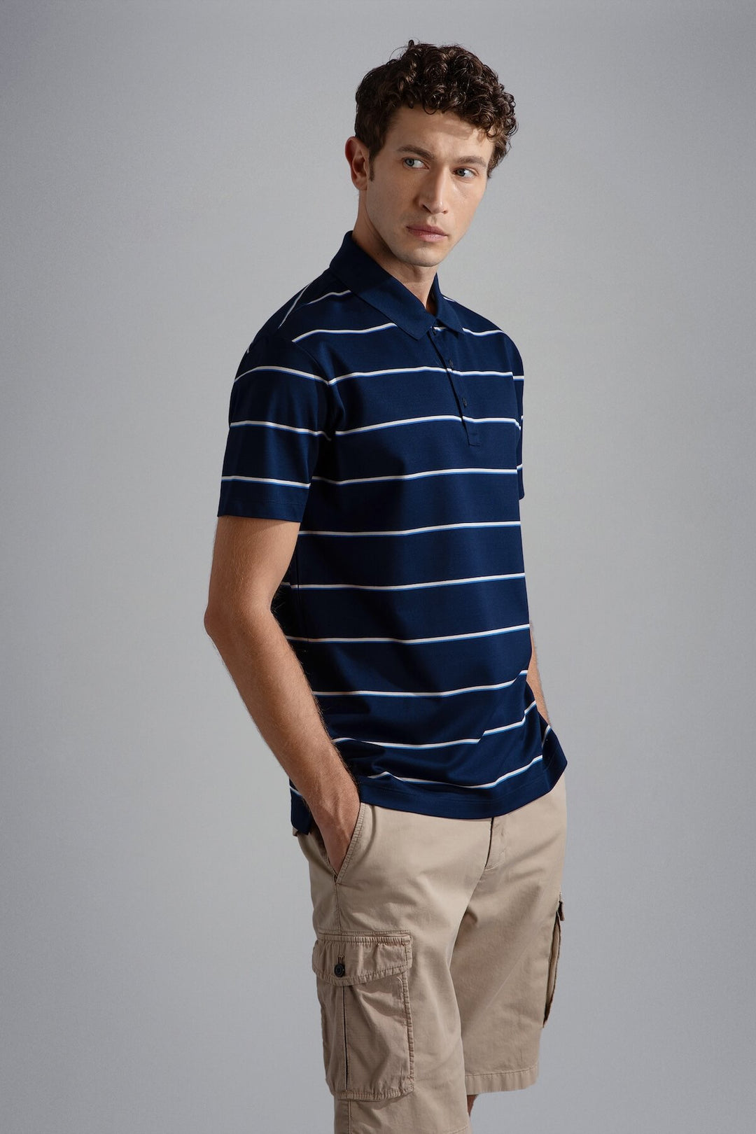 Striped polo shirt