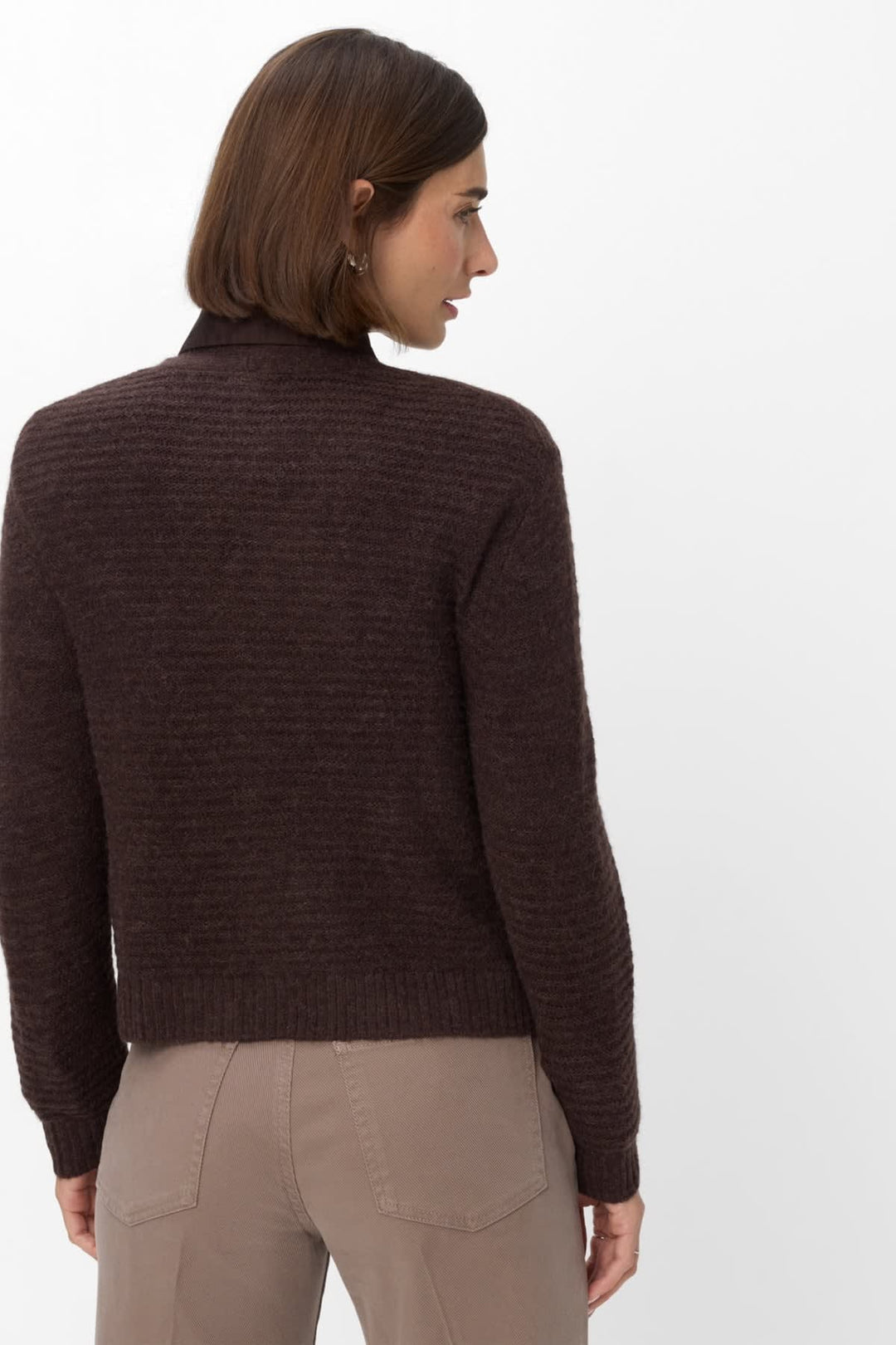 Cardigan Alicia en laine et alpaga vue de face pour femme Brax