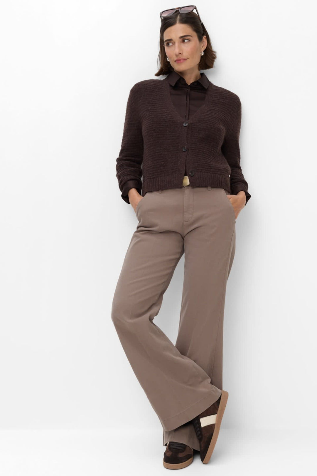 Cardigan Alicia en laine et alpaga vue de face pour femme Brax