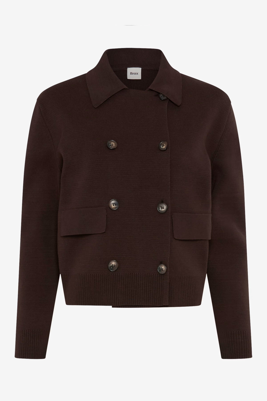 Cardigan Anni structuré à double boutonnage vue de face pour femme Brax
