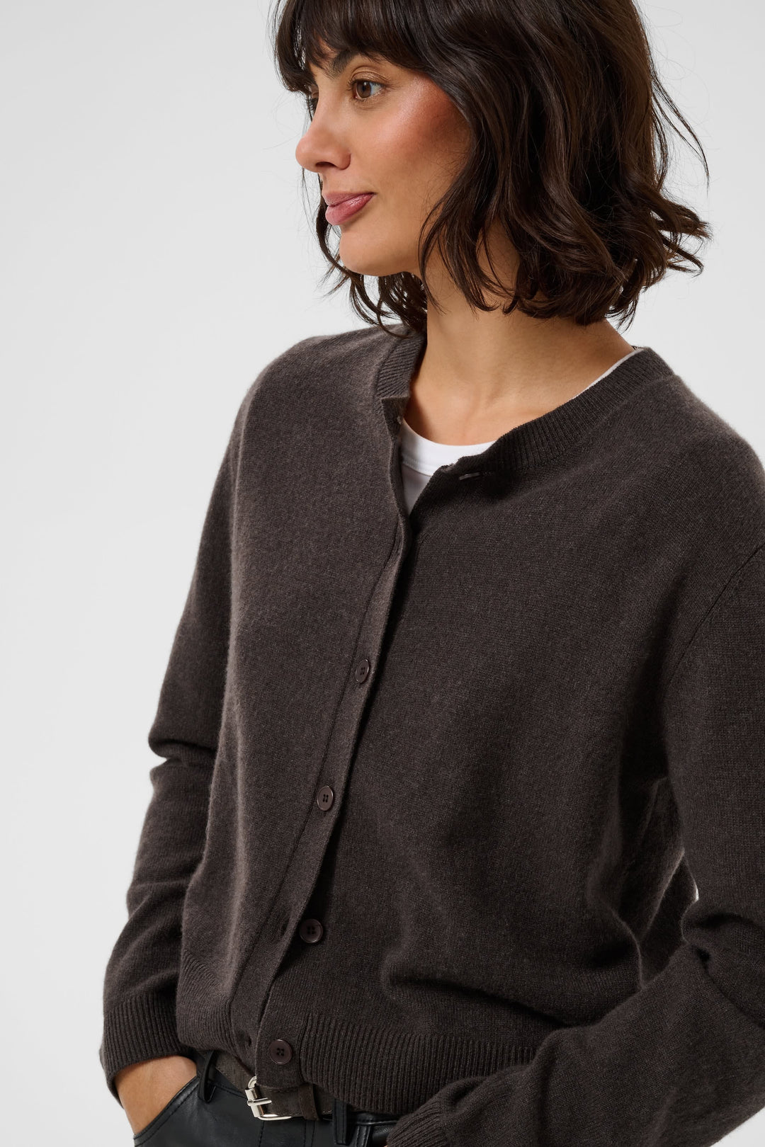 Cardigan Carimi en maille à col rond pour femme Part Two