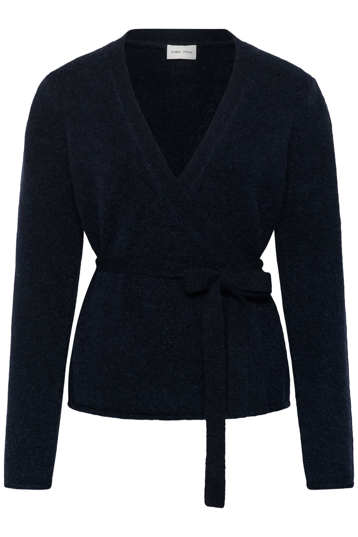 Cardigan Dumitra cache-cœur en tricot vue de face pour femme Part Two