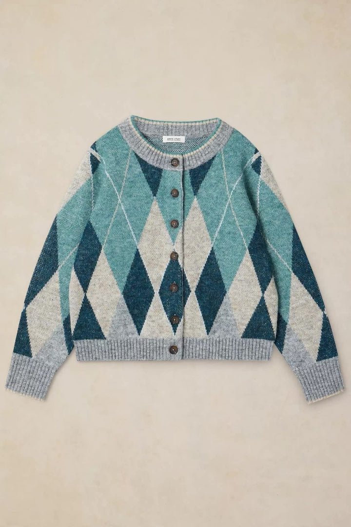 Cardigan en tricot à motif losanges pour femme White Stuff