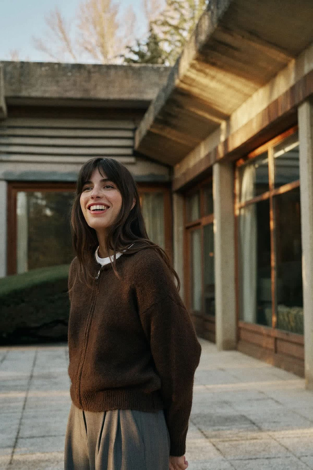 Cardigan en tricot doux à fermeture éclair pour femme Indi &amp; cold