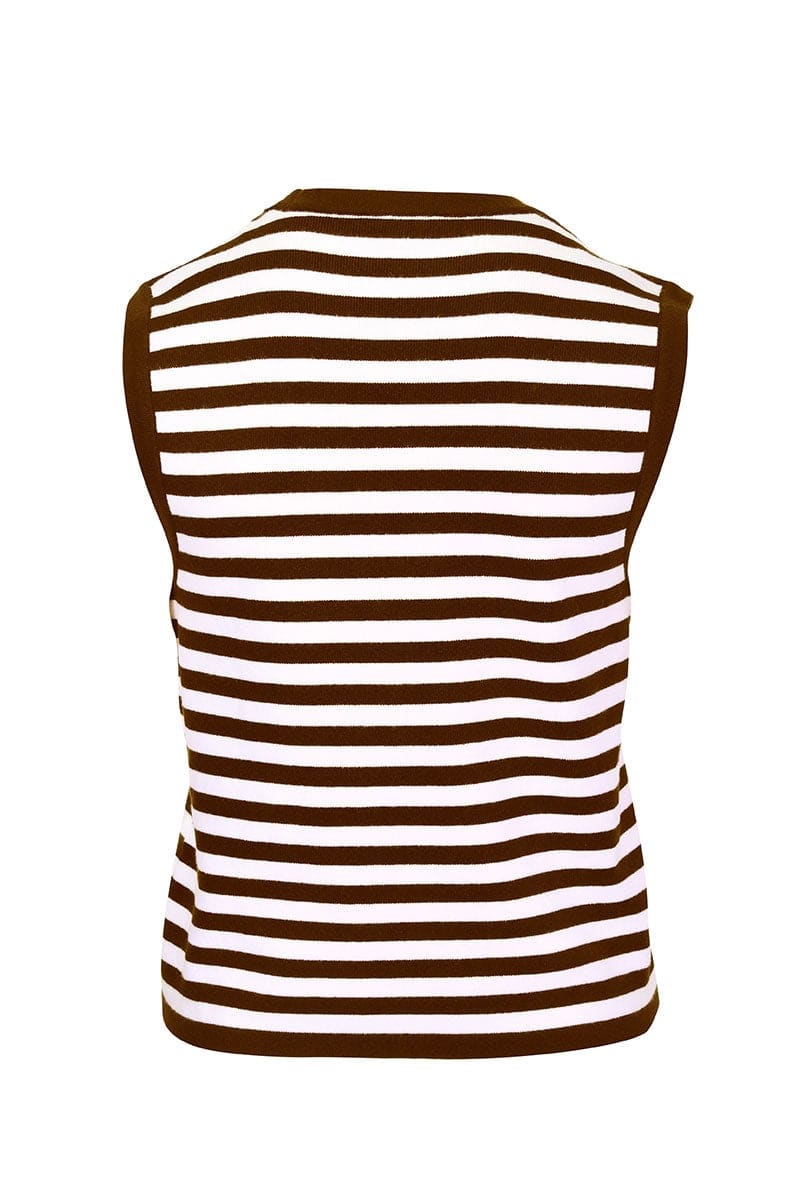 Cardigan sans manches à rayures pour femme kennys