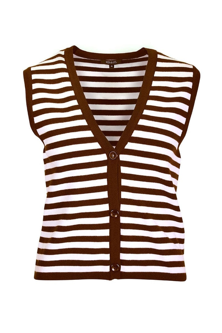 Cardigan sans manches à rayures pour femme kennys