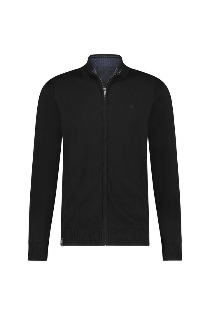 Cardigan zippé à col montant vue de face pour homme Fellows United