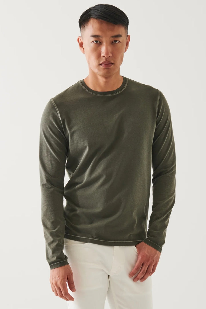 Long-sleeve pima cotton T-shirt