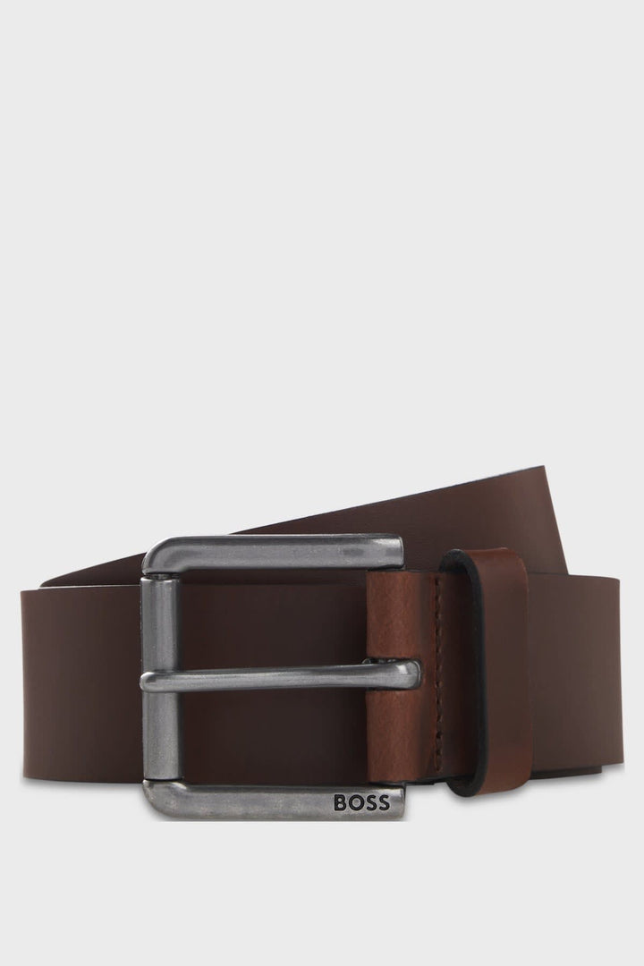 Ceinture homme noir vue de côté avec boucle métallique Hugo Boss - Valérie Simon