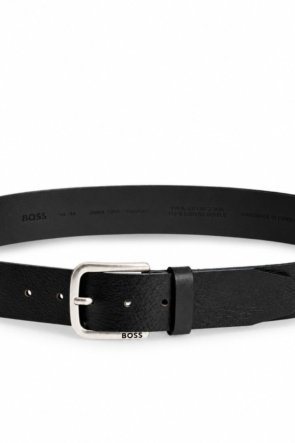 Ceinture en cuir de buffle à boucle métallique pour homme Hugo Boss