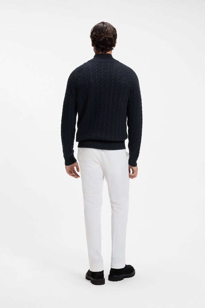 Chandail à demi-zip en tricot torsadé Hugo Boss