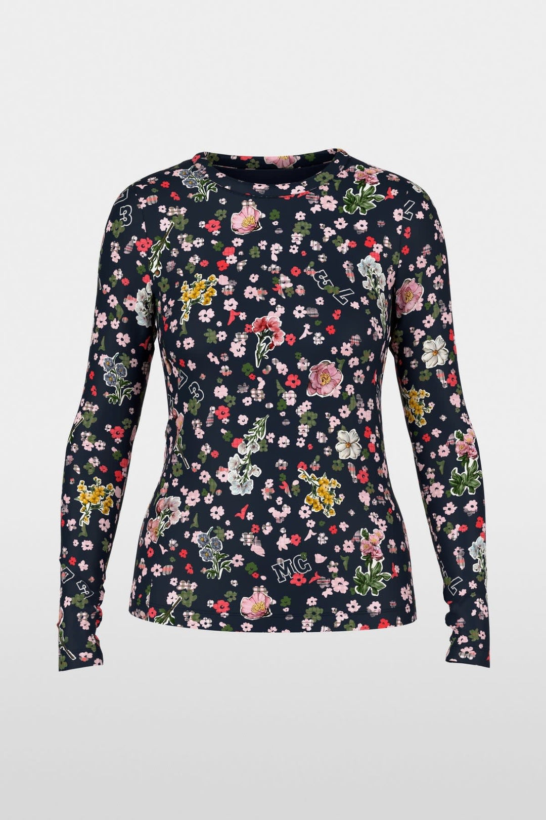 Chandail ajusté à manches longues imprimé floral vue de face pour femme Marc Cain