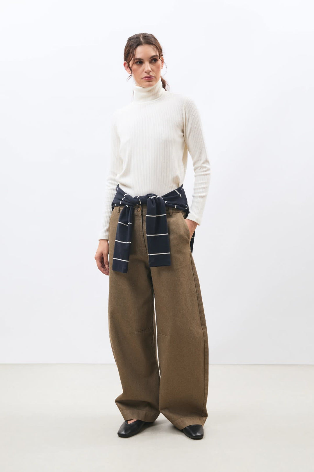 Women’s Caren ribbed turtleneck sweater, front view Humility