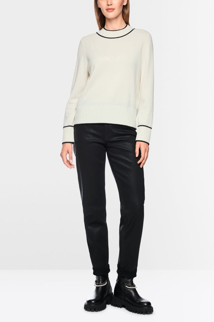 Chandail en laine et cachemire à bordures contrastantes pour femme Marc Cain