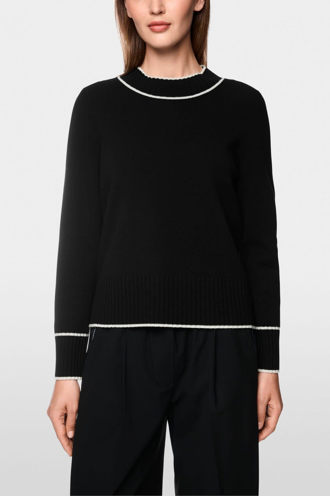 Chandail en laine et cachemire à bordures contrastantes pour femme Marc Cain