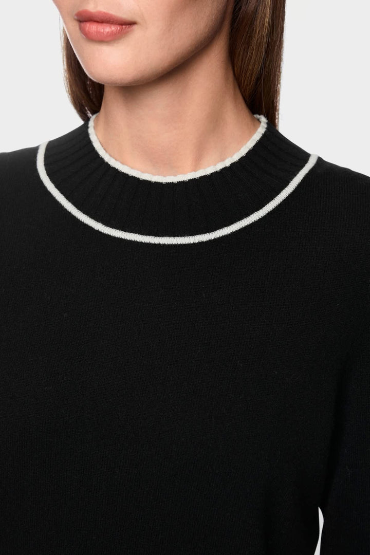 Chandail à bordures contrastantes vue de face pour femme Marc Cain