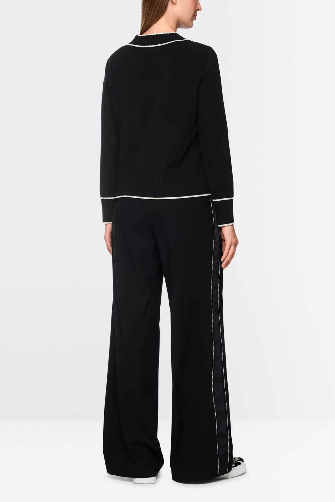 Chandail en laine et cachemire à bordures contrastantes pour femme Marc Cain