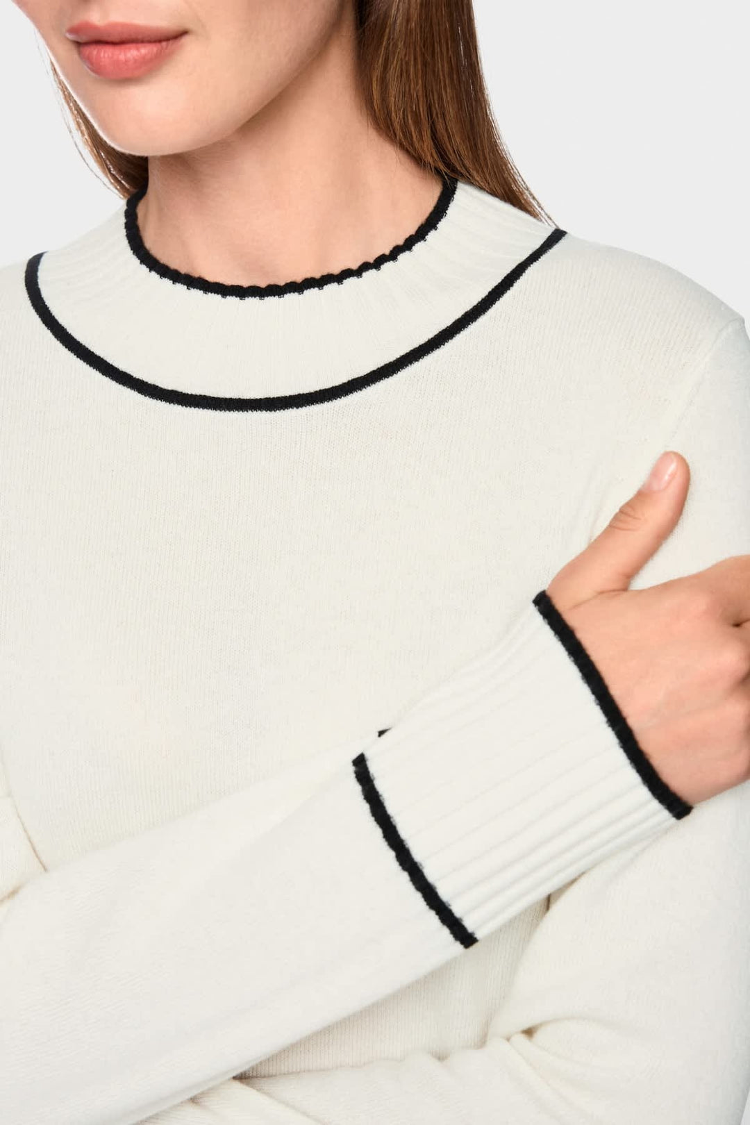 Chandail en laine et cachemire à bordures contrastantes pour femme Marc Cain