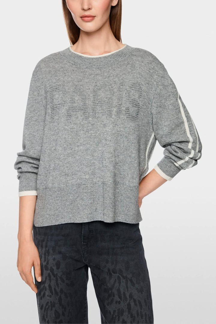 Chandail en laine et cachemire avec inscription Paris vue de face pour femme Marc Cain