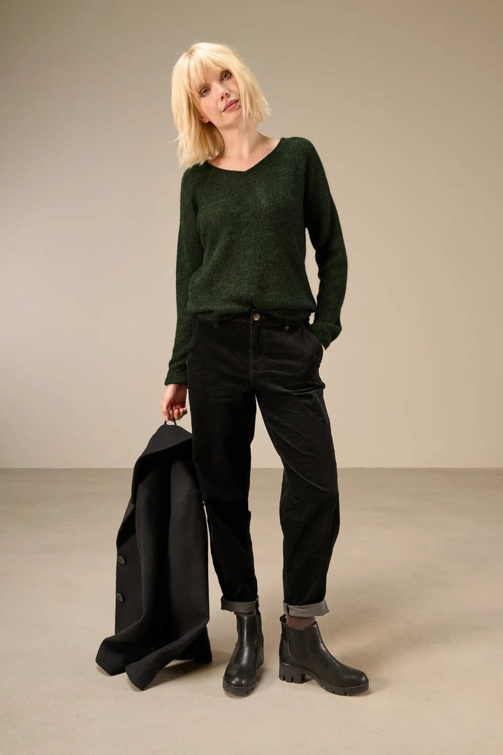 Nile V-neck knit sweater for women, front view