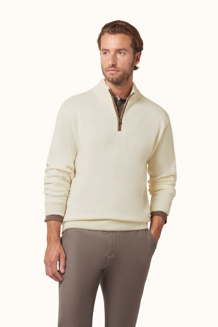 Chandail en tricot à col montant zippé pour homme Paul and Shark