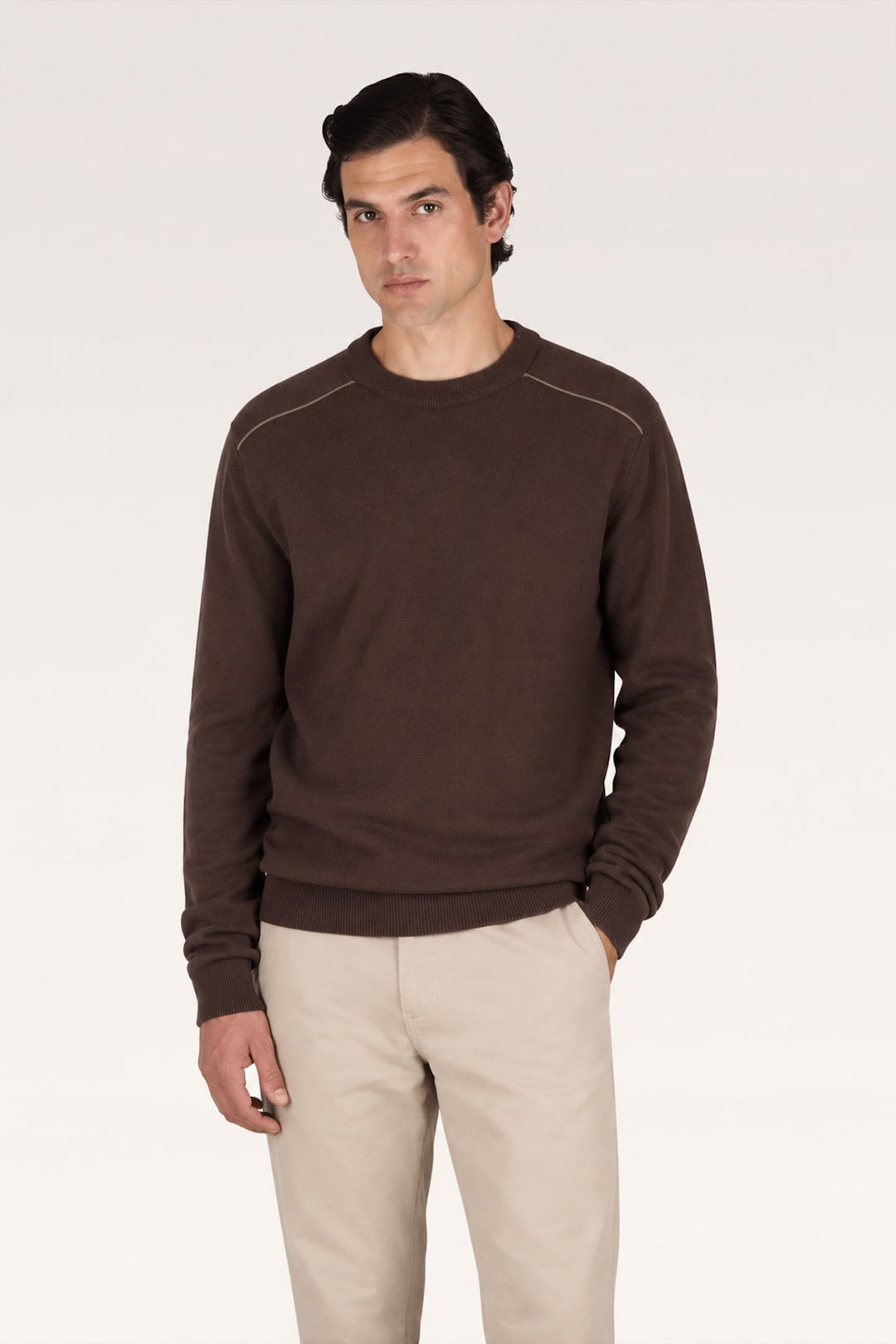 Vue de face chandail en tricot Paul and Shark pour homme bleu marine - Valérie Simon