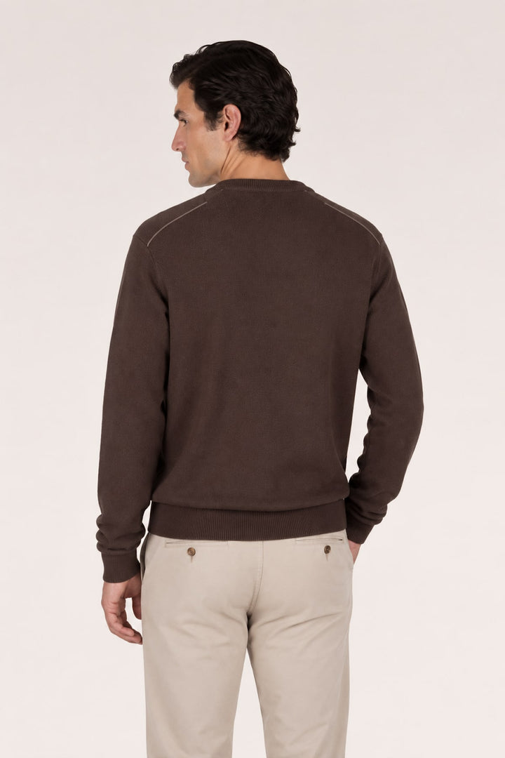Vue de face chandail Paul and Shark pour homme bleu marine avec logo - Valérie Simon