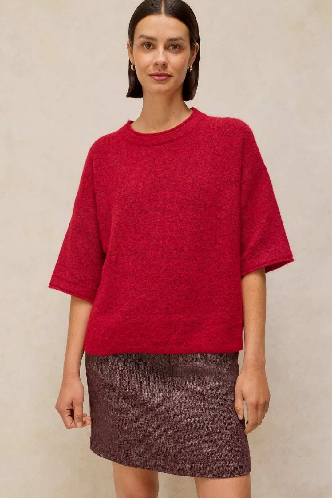 Chandail en tricot à manches courtes pour femme White Stuff