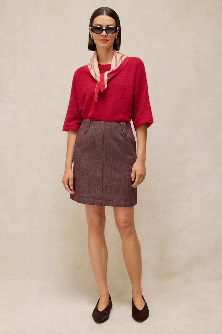 Chandail en tricot à manches courtes pour femme White Stuff