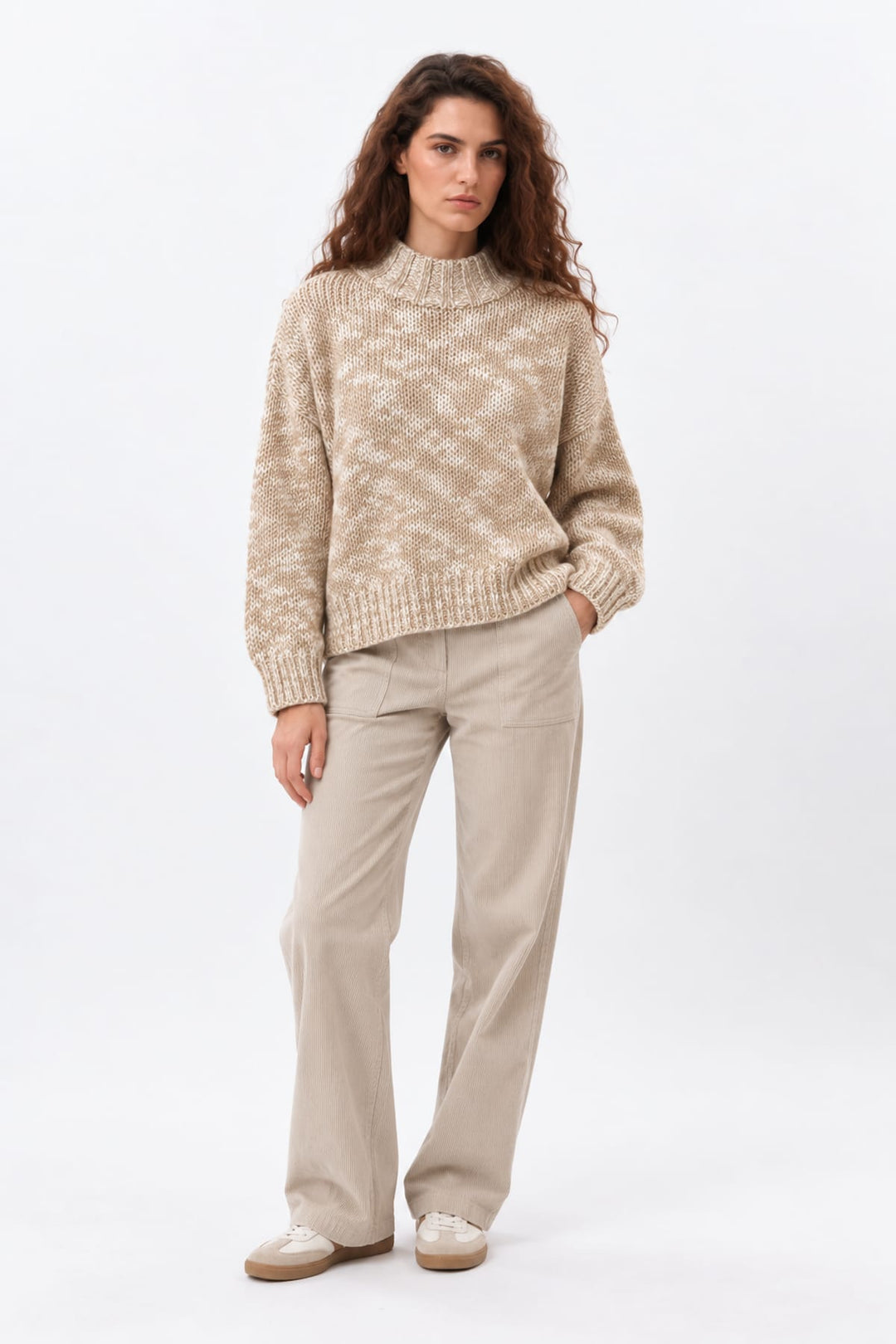 Chandail en tricot chiné Molto vue de face pour femme Humility