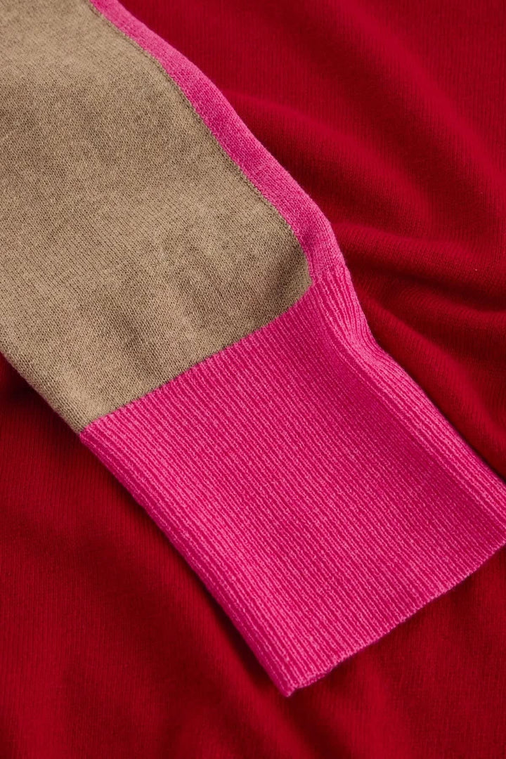 Chandail Katie en tricot à blocs contrastants vue de face pour femme White Stuff