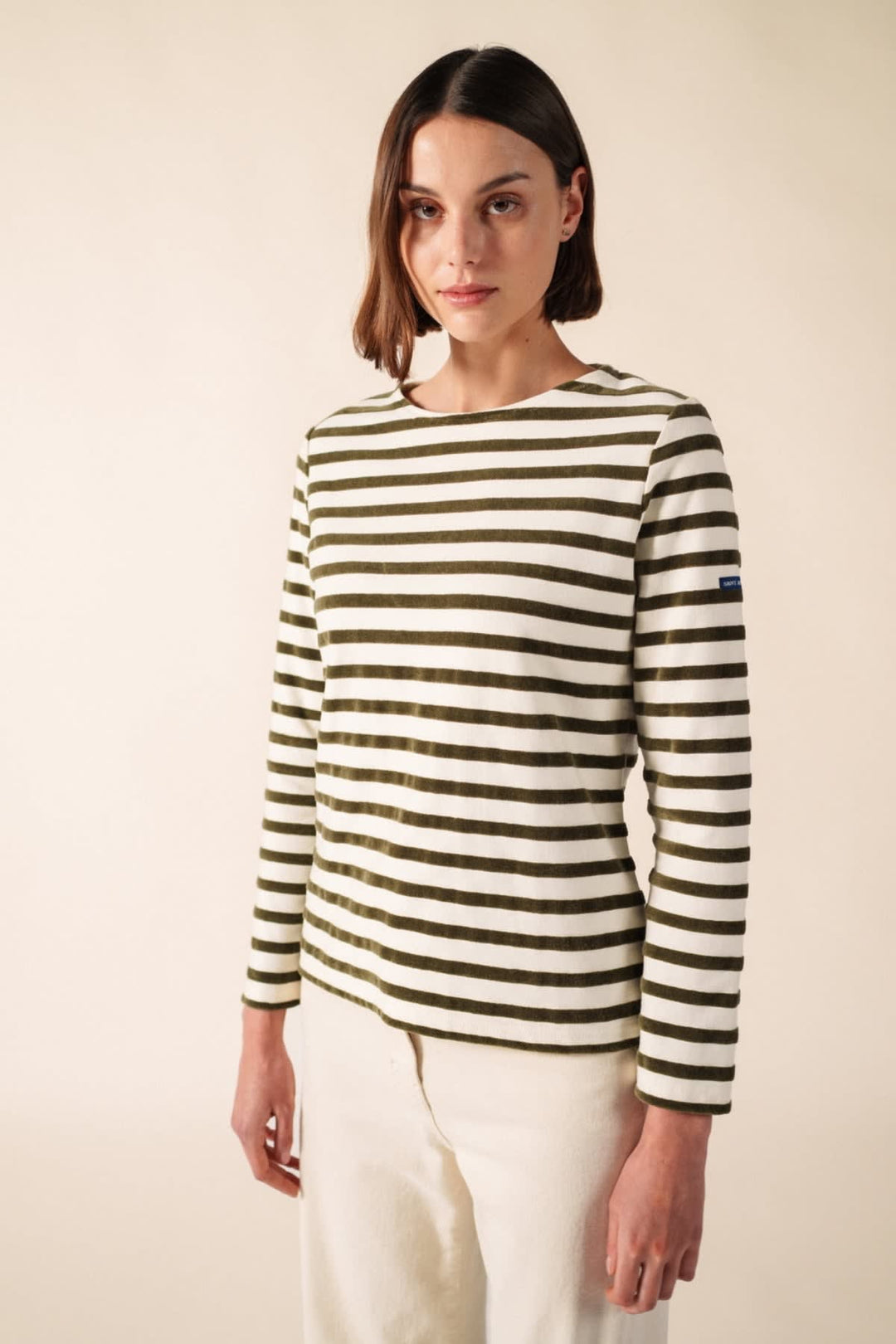 Front view of the blue Saint James Merivelours women&