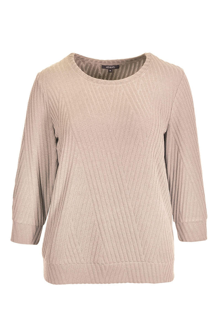 Chandail texturé à manches trois-quarts pour femme kennys