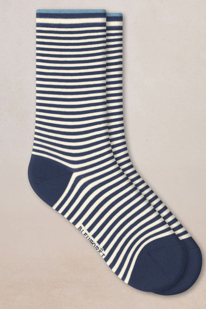 Chaussettes à rayures en coton pour femme Bleuforêt
