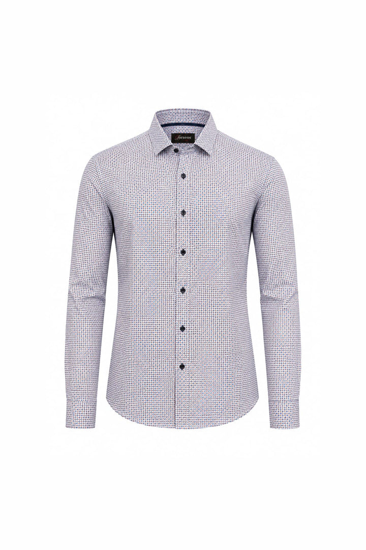 Front view of the Lief Horsens geometric-print men&