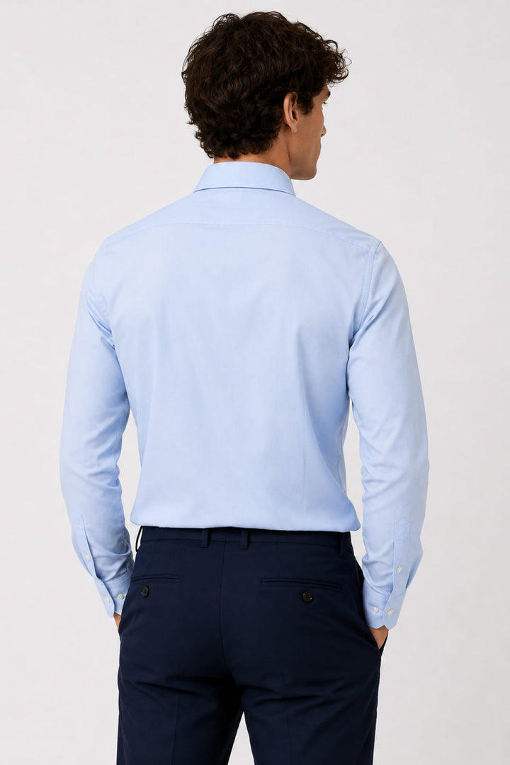 Vue de face chemise habillée Eton pour homme blanche avec col classique - Valérie Simon