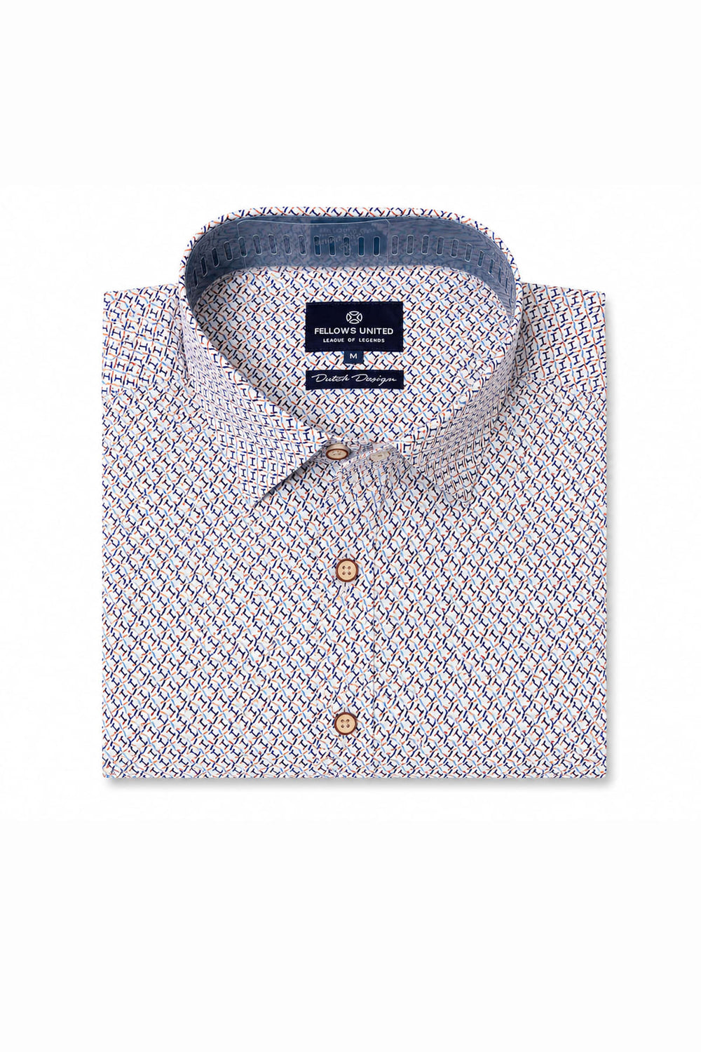 Vue de face chemise à motifs géométriques Fellows United pour homme multicolore - Valérie Simon