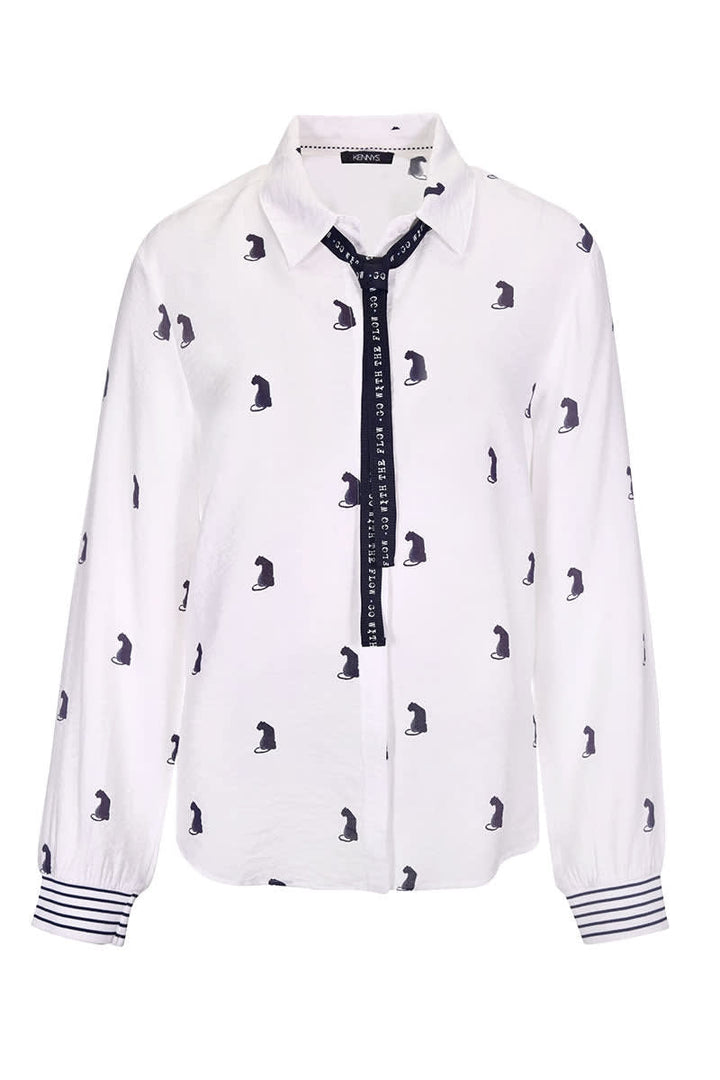 Chemise imprimée à manches longues vue de face pour femme kennys