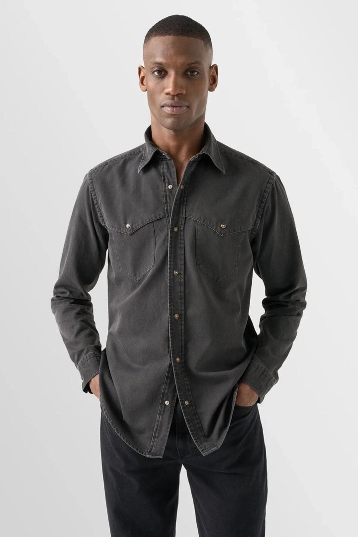 Chemise sport western vue de face pour homme Eton